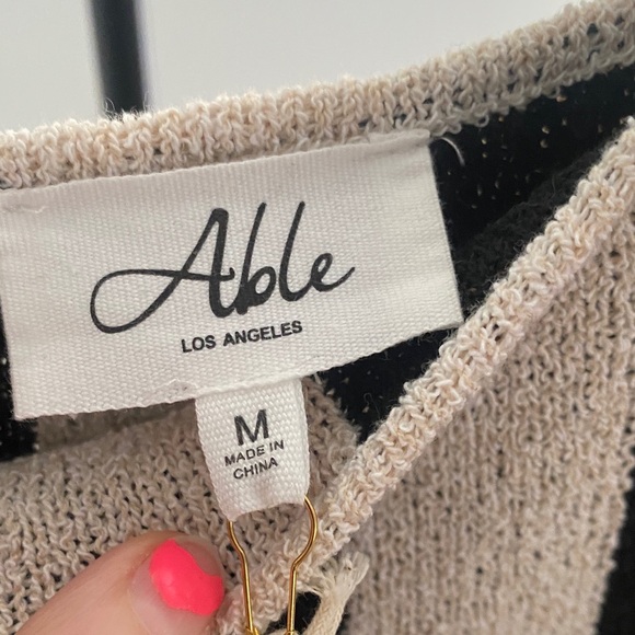 Able Black and Cream Striped Maxi Dress - Picture 3 of 8